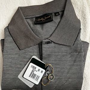 bobby Jones golf shirt NWT tan, black M